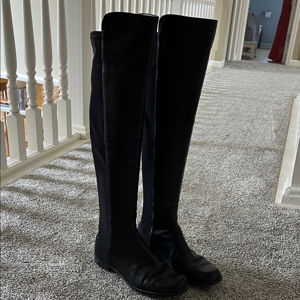 Stuart Weitzman leather 50/50 Black Over-the-Knee Women's Boots